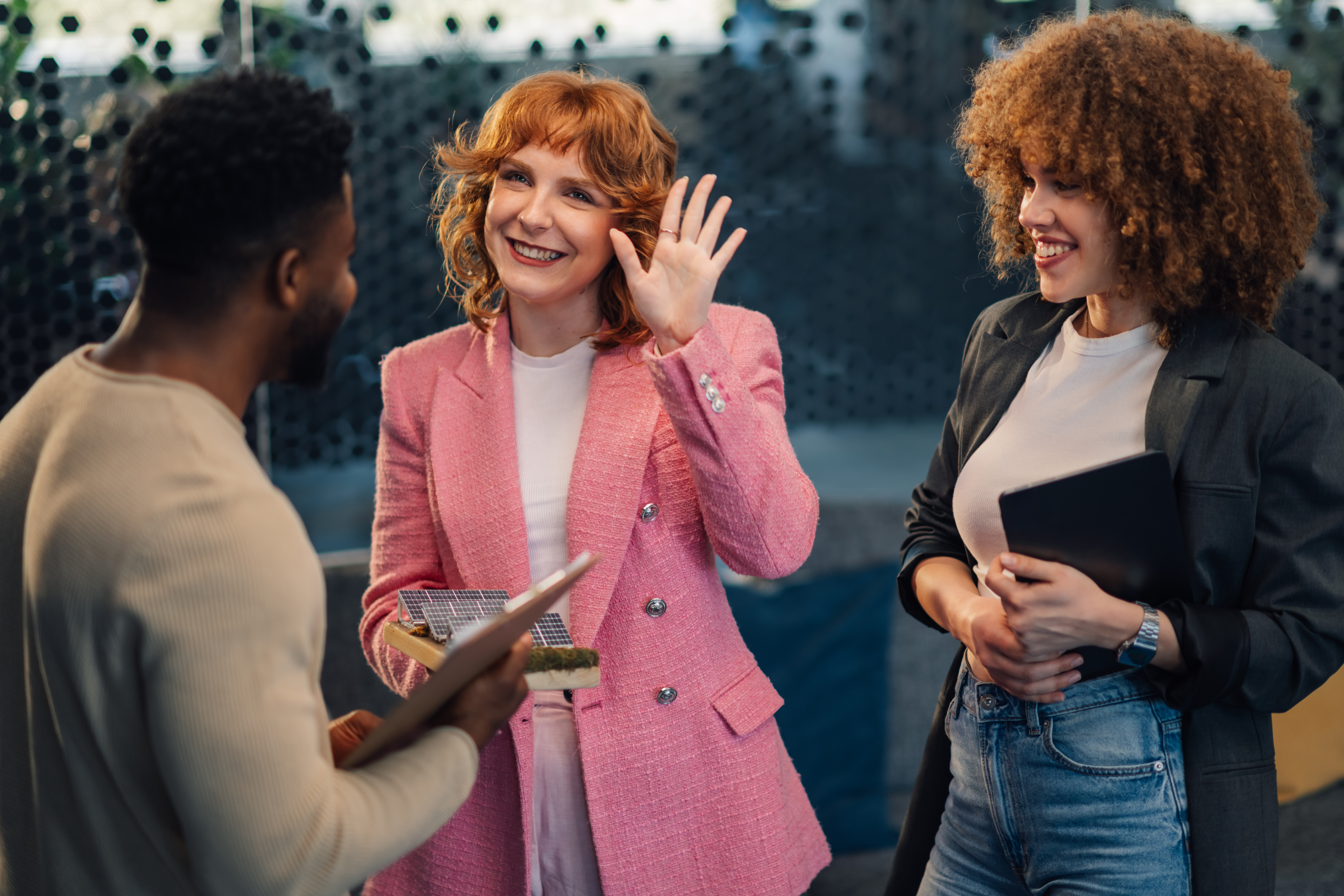 A representative hired for a sales job communicating with a customer.